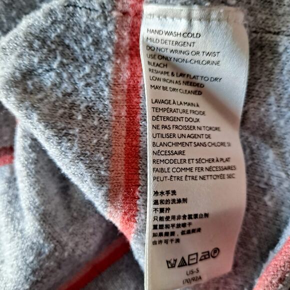 Free People Make You Mine Sweater in Gray w Orange & Pink Striped -Size S/P - Picture 9 of 10